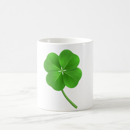 Lucky vierblättriges Kleeblatt Kaffeetasse (Mittel)