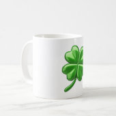 Lucky vierblättriges Kleeblatt Kaffeetasse (Vorderseite Links)