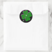 Lucky Vierblättriges Kleeblatt Runder Aufkleber (Tasche)