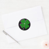 Lucky Vierblättriges Kleeblatt Runder Aufkleber (Umschlag)
