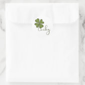 Lucky Vierblättriges Kleeblatt Runder Aufkleber (Tasche)