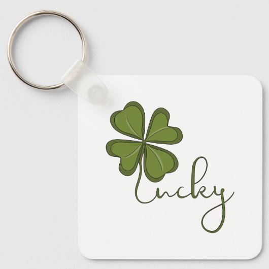 Lucky Vierblättriges Kleeblatt Schlüsselanhänger (Vorderseite)