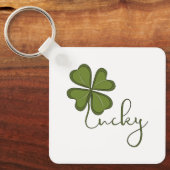 Lucky Vierblättriges Kleeblatt Schlüsselanhänger (Vorderseite)