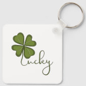 Lucky Vierblättriges Kleeblatt Schlüsselanhänger (Rückseite)