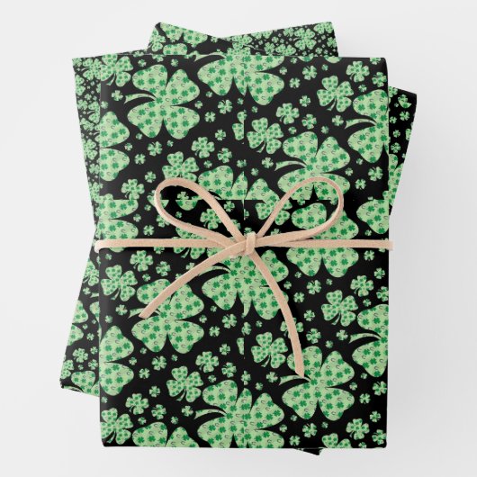Lucky Vierblättriges Kleeblatt St. Patrick Irish Geschenkpapier Set (Beispiel)