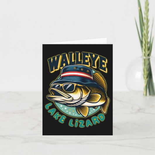 Lucky Walleye Lake Lizard Fischen Karte (Vorderseite)