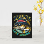 Lucky Walleye Lake Lizard Fischen Karte (Gelbe Blume)
