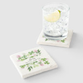 Lucky Watercolor Closed Blume Steinuntersetzer (Seitenansicht)