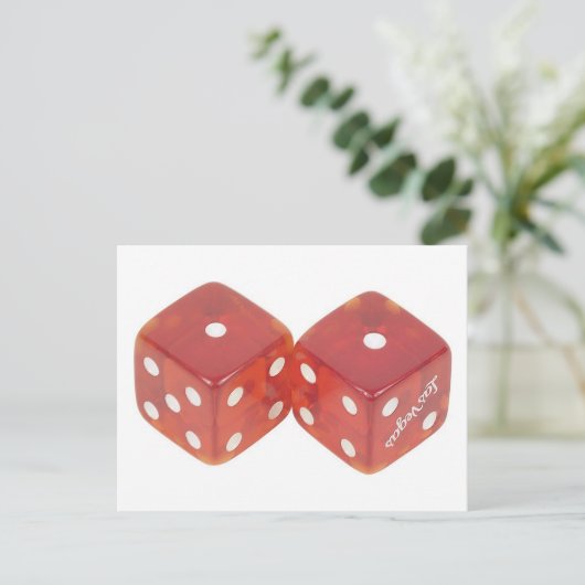 Lucky Wedding Dice Postkarte (Stehend Vorderseite)