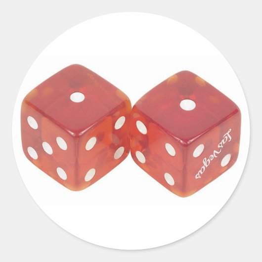 Lucky Wedding Dice Runder Aufkleber (Vorderseite)