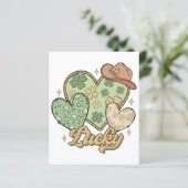 Lucky Western St Patricks Day Heart Kleeblatt Iris (Stehend Vorderseite)