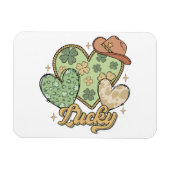 Lucky Western St Patricks Day Heart Kleeblatt Iris Magnet (Horizontal)