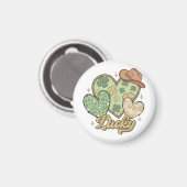 Lucky Western St Patricks Day Heart Kleeblatt Iris Magnet (Vorderseite/Rückseite)