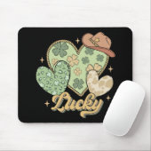 Lucky Western St Patricks Day Heart Kleeblatt Iris Mousepad (Mit Mouse)