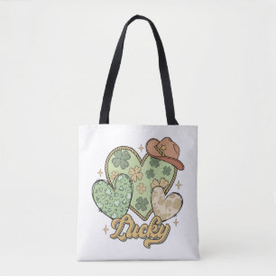 Lucky Western St Patricks Day Heart Kleeblatt Iris Tasche