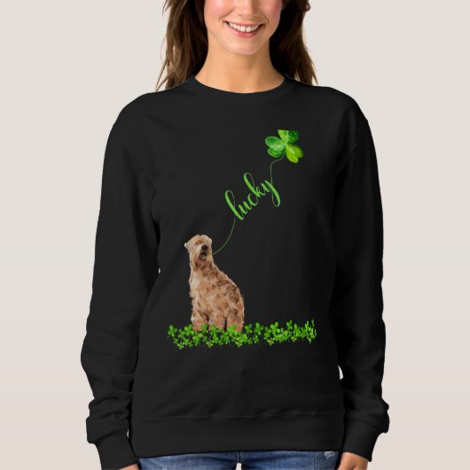 Lucky Wheaten Terrier Dog Kleeblatt St Patrick's D Sweatshirt (Vorderseite)