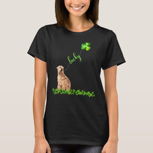 Lucky Wheaten Terrier Dog Kleeblatt St Patrick's D T-Shirt (Vorderseite)