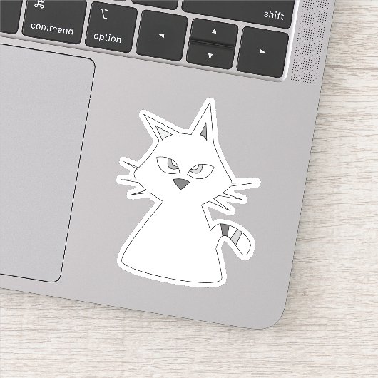 Lucky White Cat Aufkleber (Detail)
