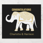 Lucky White Thai Elephant Personalisiert Schaumweinetikett (Einzelnes Label)