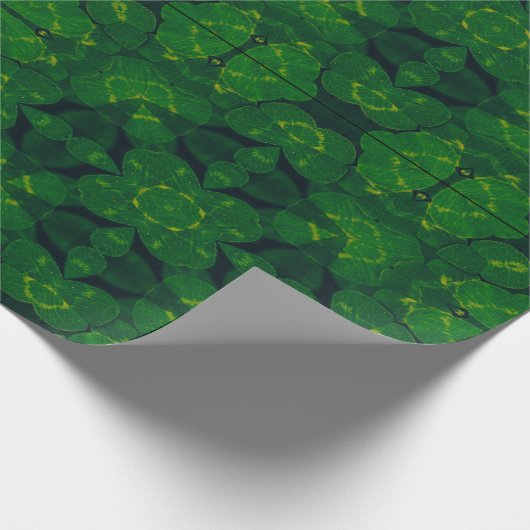 Lucky Wrap Green Irish Clover Muster Nr. 2 Geschenkpapier (Ecke)
