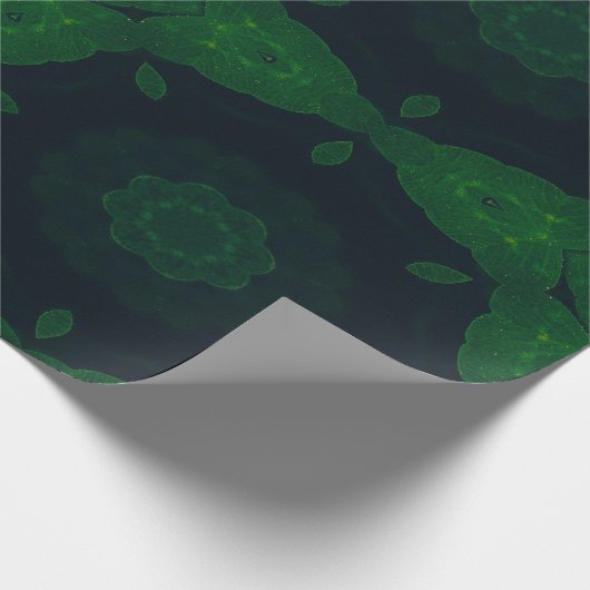 Lucky Wrap Green Irish Clover Muster Nr. 4 Geschenkpapier (Ecke)