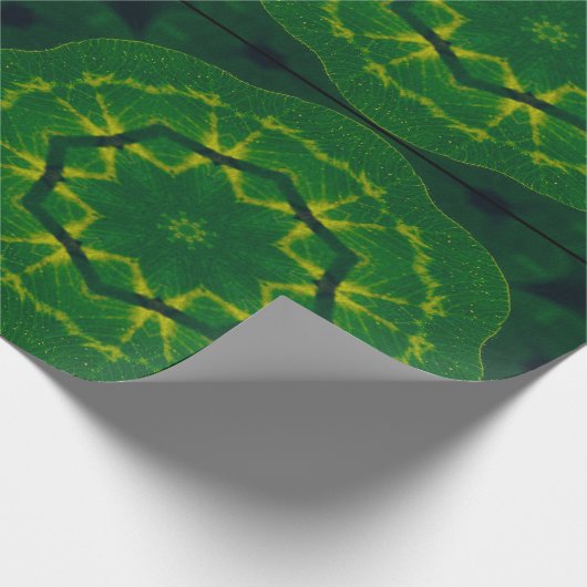 Lucky Wrap Green Irish Clover Pattern Nr. 5 Geschenkpapier (Ecke)