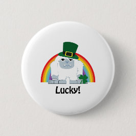 Lucky Yeti Leprechaun Button