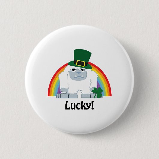 Lucky Yeti Leprechaun Button (Vorderseite)