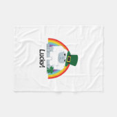 Lucky Yeti Leprechaun Fleecedecke (Vorderseite (Horizontal))
