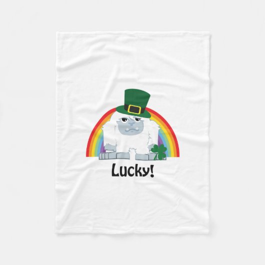 Lucky Yeti Leprechaun Fleecedecke (Vorderseite)