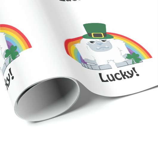 Lucky Yeti Leprechaun Geschenkpapier (Rolleneckpunkt)
