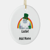Lucky Yeti Leprechaun Keramikornament (Rechts)
