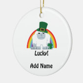 Lucky Yeti Leprechaun Keramikornament (Links)