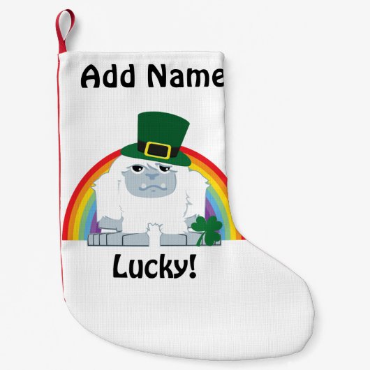 Lucky Yeti Leprechaun Kleiner Weihnachtsstrumpf (Vorderseite)