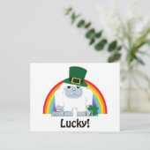 Lucky Yeti Leprechaun Postkarte (Stehend Vorderseite)