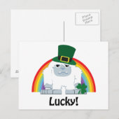 Lucky Yeti Leprechaun Postkarte (Vorne/Hinten)
