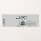 LUCKY Yoga Mat Abstrakt Art Black Green Emerald Yogamatte (Vorderseite (Horizontal))