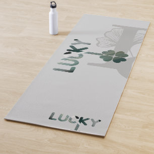 LUCKY Yoga Mat Abstrakt Art Black Green Emerald Yogamatte