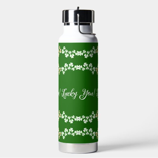 Lucky You Green Kleeblatts St. Patricks Day Irish Trinkflasche (Links)