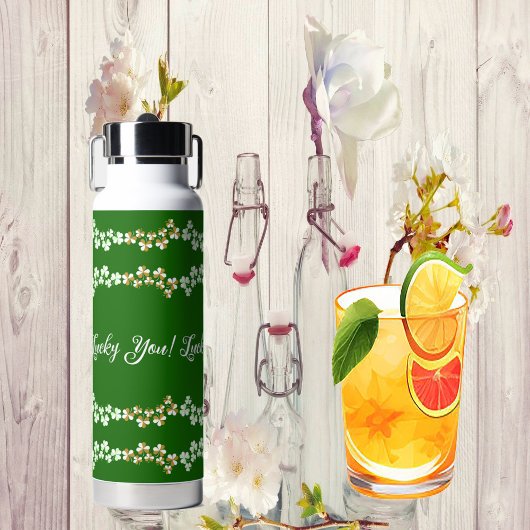 Lucky You Green Kleeblatts St. Patricks Day Irish Trinkflasche