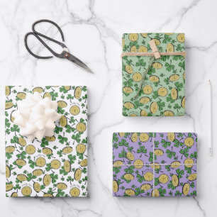 Lucky You St Patricks Day Kleeblatt Coins Cloins Geschenkpapier Set