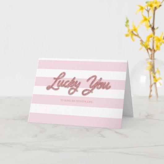 Lucky You Valentines Card Karte (Gelbe Blume)