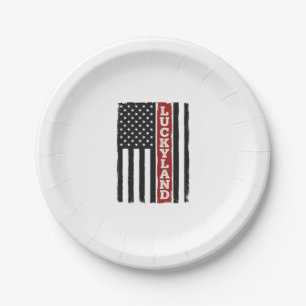 Luckyland Vertikale Patriotic Flagge Vintage Pappteller