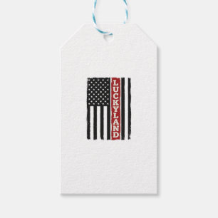 Luckyland Vertikale Patriotische Flagge Vintage Geschenkanhänger
