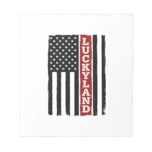 Luckyland Vertikale Patriotische Flagge Vintage Notizblock