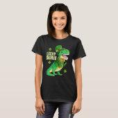 Luckysaurus Leprechaun Dinosaur St Patricks Day Bo T-Shirt (Vorne ganz)