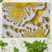 LUCY ~ 3D Golden Lava ~ Fraktal ~ ORIGINAL ~ Geschirrtuch (Gefaltet)