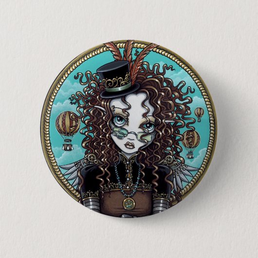 "Lucy" Dampf-Punkluft-Ballon-feenhafter Button (Vorderseite)