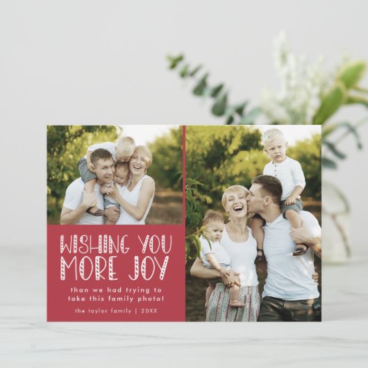 LUCY Dark Red Fun Family Foto Weihnachten (Stehend Vorderseite)