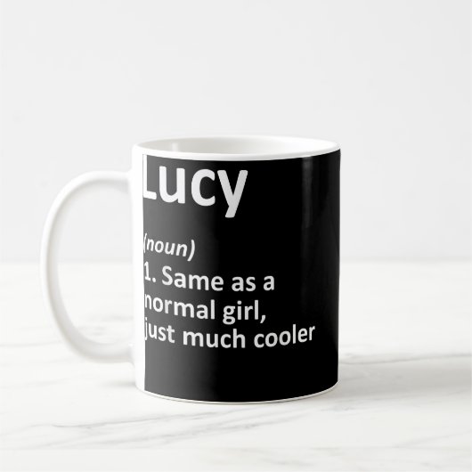 LUCY Definition Personalisiert Name Funny Birthday Kaffeetasse (Links)